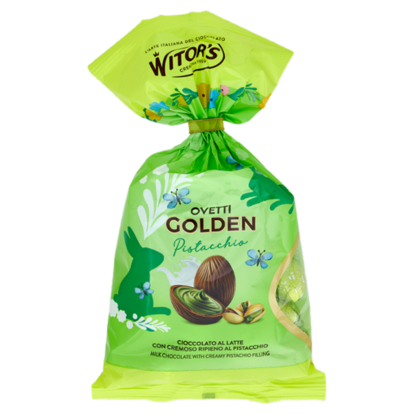 Witor's Ovetti Golden Pistacchio Cioccolato al Latte con Cremoso Ripieno al Pistacchio 230 g