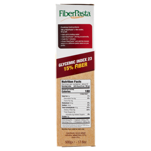 FiberPasta Basso Indice Glicemico 23 Fusilli 500 g