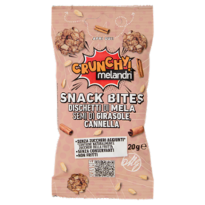 Crunchy! Melandri Snack Bites Dischetti Di Mela Semi Di Girasole, Cannella 20 g