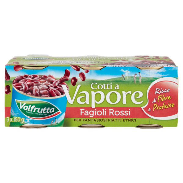 Valfrutta Cotti a Vapore Fagioli Rossi 3 x 150 g