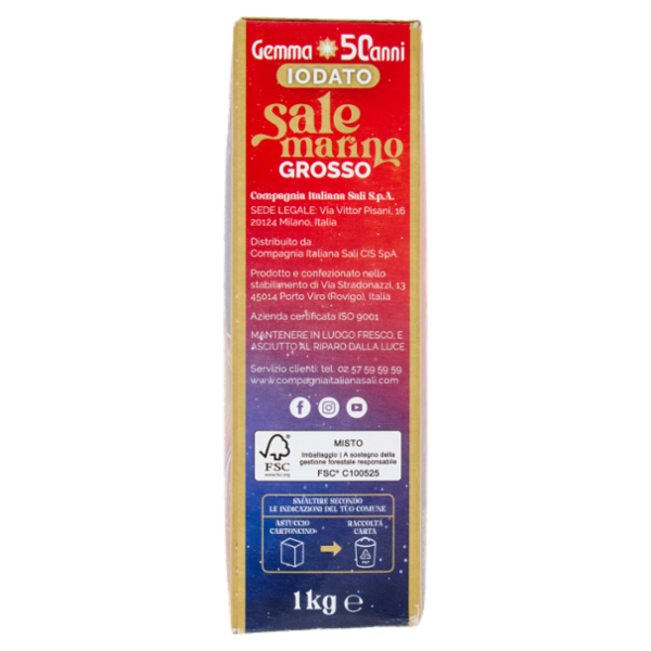 Gemma di mare Iodato Sale marino Grosso 1 kg