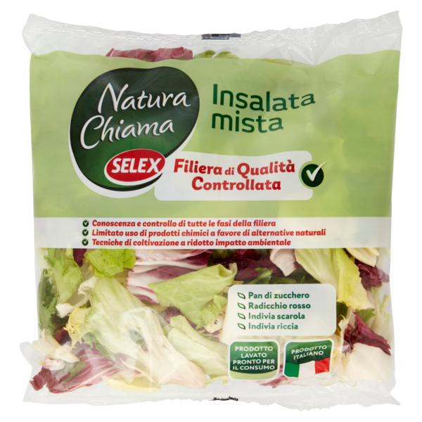Selex Natura Chiama Insalata Mista Lavata e Pronta per il Consumo 200 g