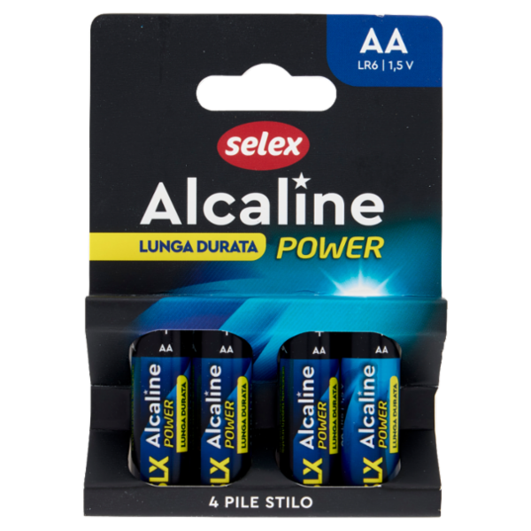 Selex Pile Alcaline Stilo AA 1,5 V 4 pezzi