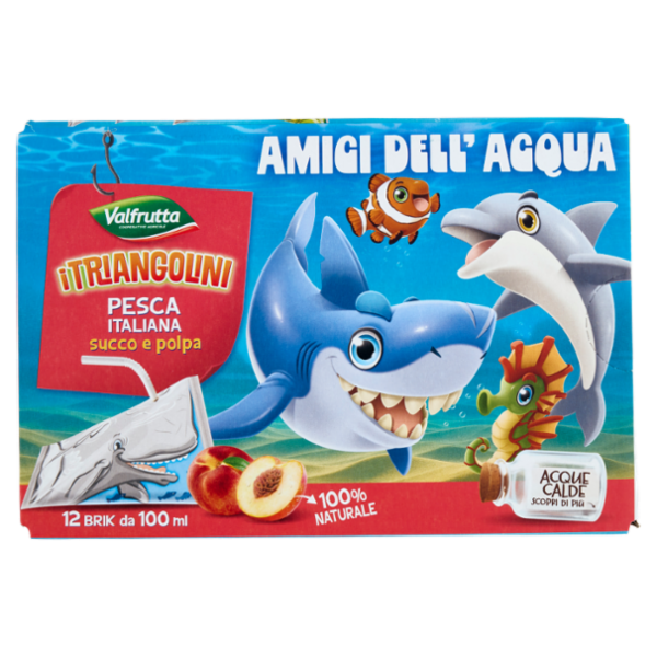 Valfrutta i Triangolini Pesca Italiana succo e polpa Brik