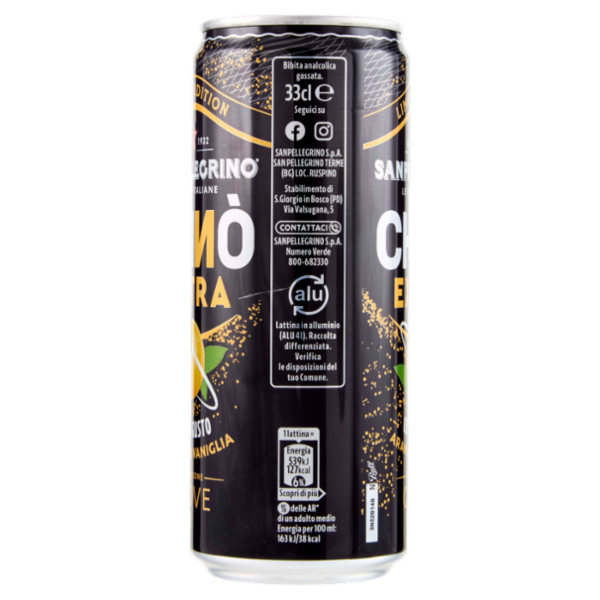 BIBITE SANPELLEGRINO, Bevanda Gassata, Chinò EXTRA, Lattina - 330ml
