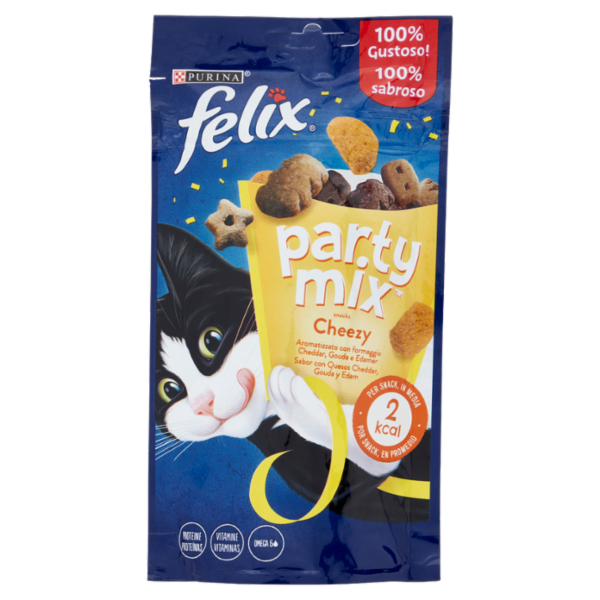 FELIX Party Mix Snacks Cheezy Aromatizzato con formaggio Cheddar, Gouda e Edamer 60 g