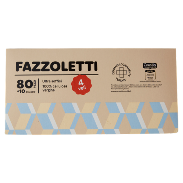 Consilia Fazzoletti di Carta 4 Veli 90 pezzi