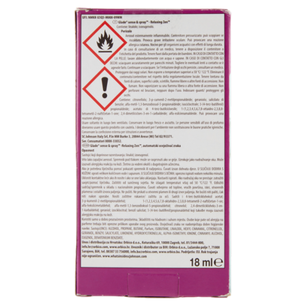 Glade Sense&Spray, Profumatore per Ambienti, Fragranza Relaxing Zen 18ml