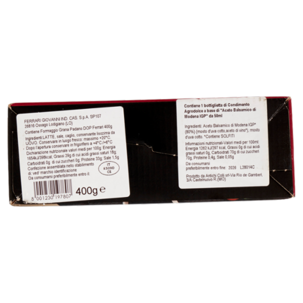 Ferrari Grana Padano DOP 400g con condimento balsamico