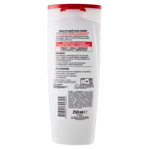 L'Oréal Paris Shampoo Elvive Total Repair 5, Per Capelli Danneggiati, 250 ml