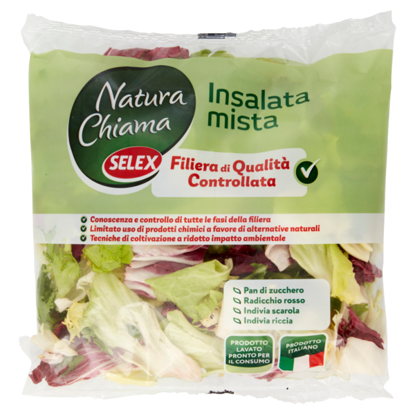 Selex Natura Chiama Insalata Mista Lavata e Pronta per il Consumo 200 g