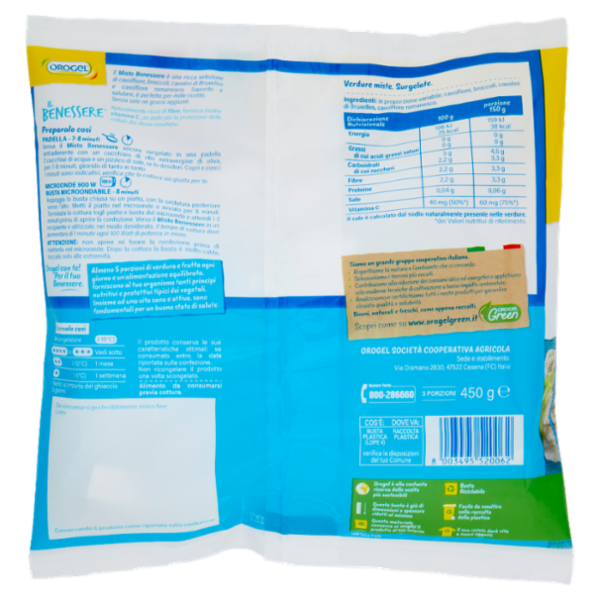 Orogel Il Benessere Contorno Misto Benessere Surgelati 450 g