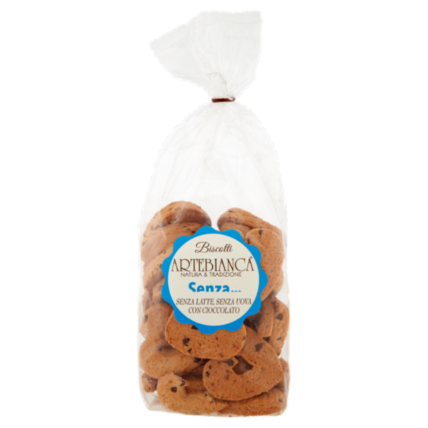 Artebianca Senza... Biscotti Senza Latte, Senza Uova con Cioccolato 400 g