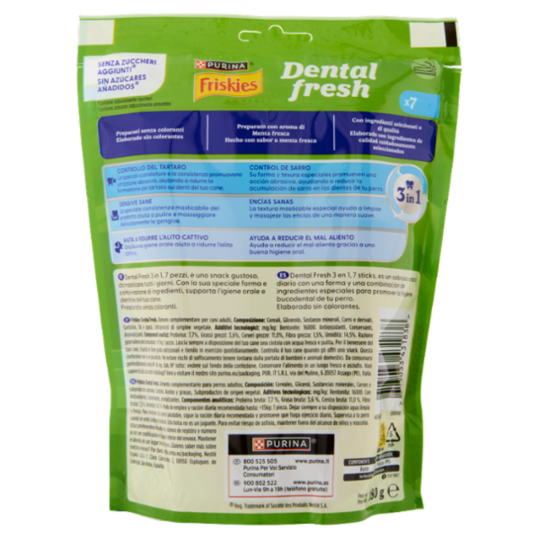 PURINA FRISKIES Dental Fresh aroma alla menta Medium-Large 180g