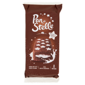 Pan Di Stelle Merenda Pan Di Spagna Al Cacao e Crema Al Latte 8 Pezzi 280g