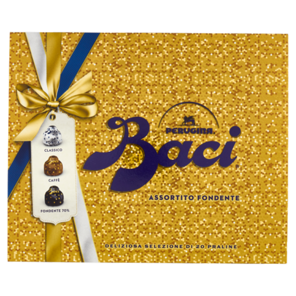 BACI PERUGINA Cioccolatini Assortiti ripieni al Gianduia Scatola Regalo Fondente 250g