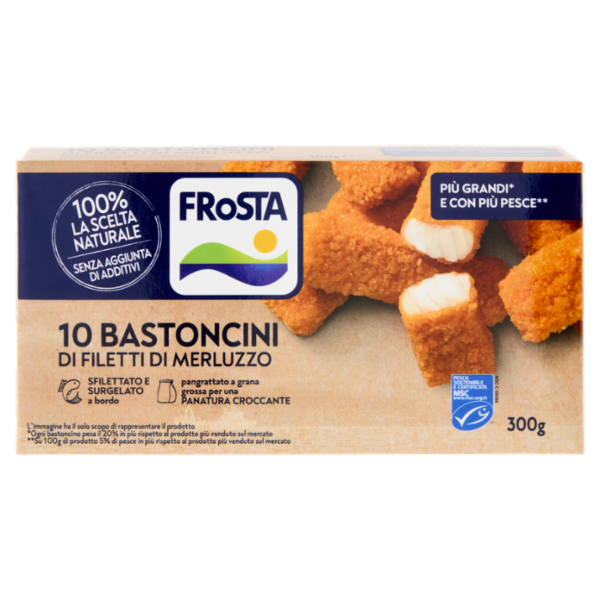 FRoSTA 10 Bastoncini di Filetti di Merluzzo 300 g