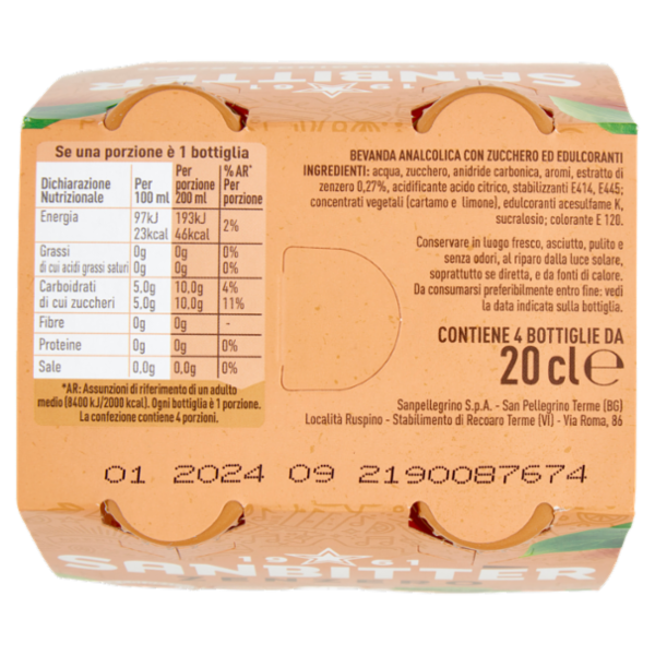 SANBITTÈR Zenzero 4x20cl