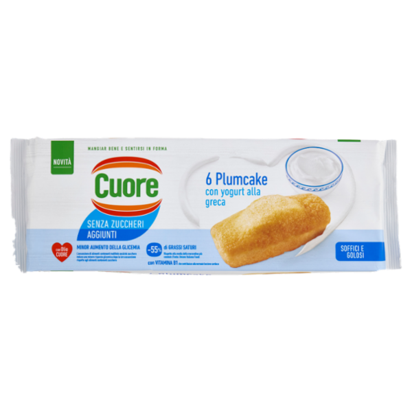 Cuore 6 Plumcake con yogurt alla greca Senza Zuccheri Aggiunti 6 x 32 g