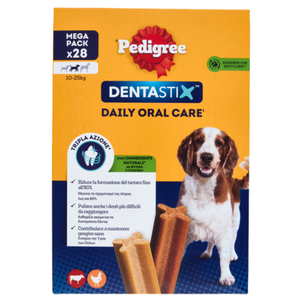Pedigree Dentastix Snack per igiene orale Cane Medio 28 Pezzi 720 g