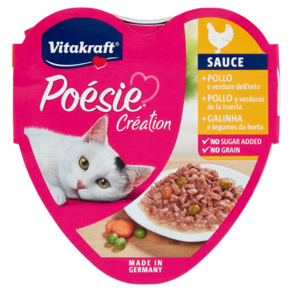 Vitakraft Poésie Création Sauce + Pollo e verdure dell'orto 85 g