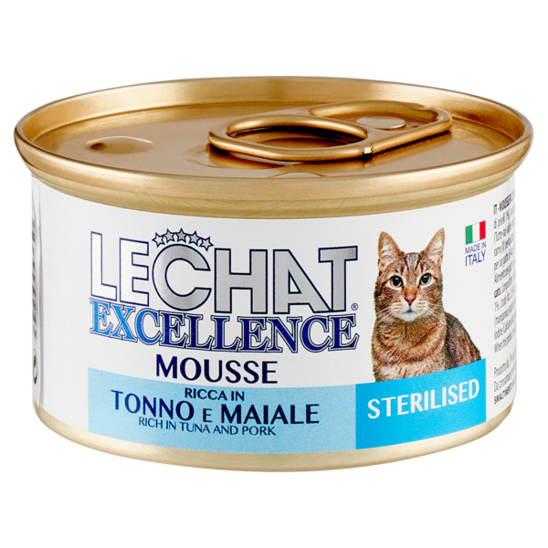 LeChat Excellence Sterilised Mousse Ricca in Tonno e Maiale 85 g
