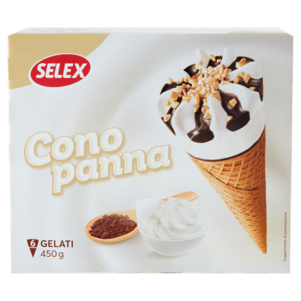 Selex 6 Coni di Gelato Panna 450 g