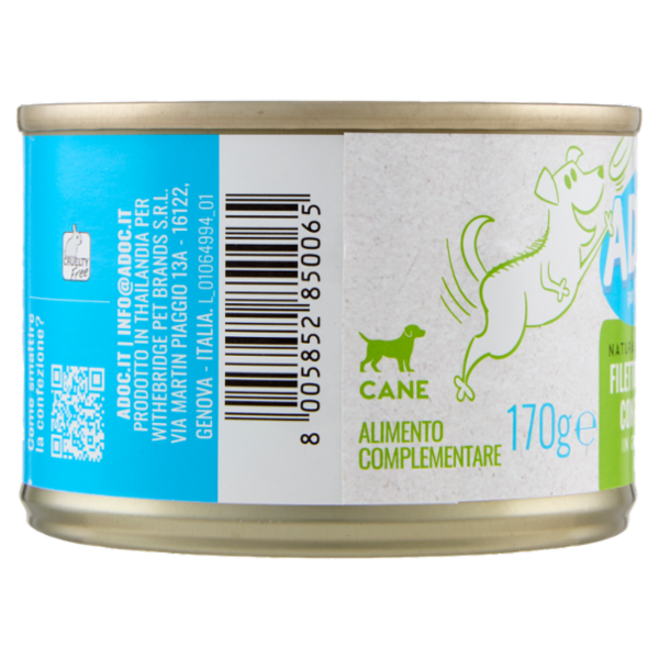 ADoC For Dogs Naturally Premium Filetti di Pollo con Anatra in Gelatina 170 g