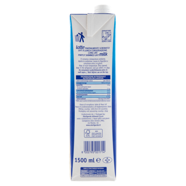 sterilgarda Latte Parzialmente Scremato 1,5 litri