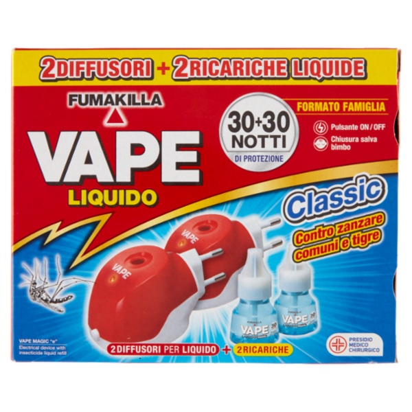 VAPE 2 Elettroemanatori Liquido Classic + 2 Ricariche da 18 ml