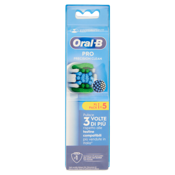 Oral-B Testine di Ricambio Pro Precision Clean Bianche Spazzolino Elettrico Denti Ricaricabile 5 pz