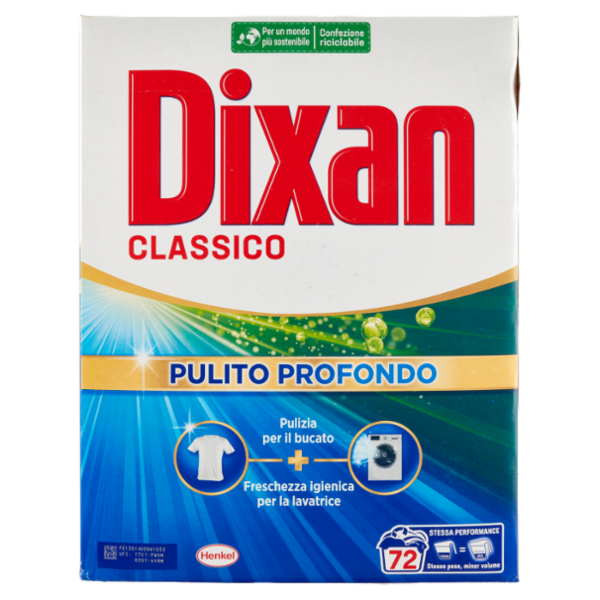 DIXAN Polvere Classico 72 lavaggi 3,960 kg