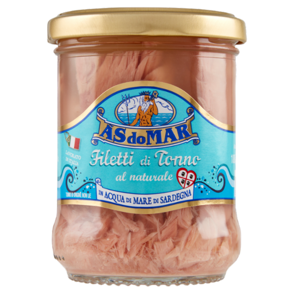 Asdomar Filetti di Tonno al naturale in Acqua di Mare di Sardegna 180 g