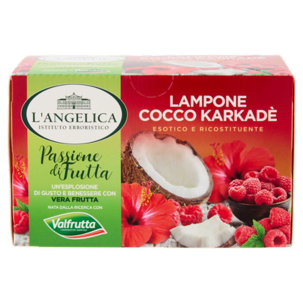 L'Angelica Passione di Frutta Lampone Cocco Karkadè 15 Filtri 28.5 g