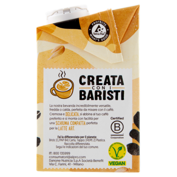 ALPRO Barista Avena, Bevanda 100% Vegetale, Basso Contenuto di grassi, Senza Lattosio, 500 ml