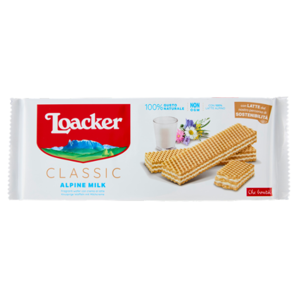 Loacker Classic Alpine Milk Wafer con crema al Latte Alpino non OGM Wafers 175g