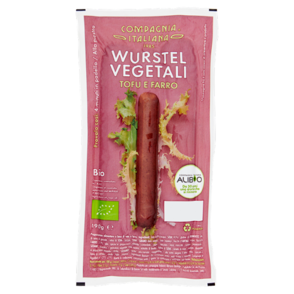 Compagnia Italiana Wurstel Vegetali Tofu e Farro Bio 190 g
