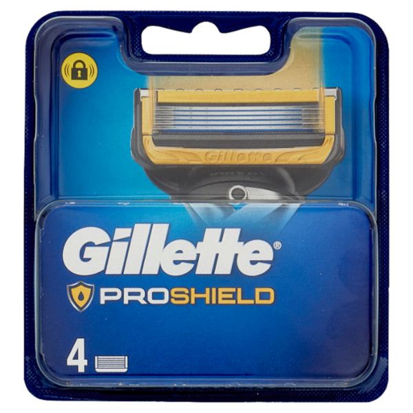 Gillette Lamette di Ricambio per Rasoio da Uomo ProShield, 4 Ricariche