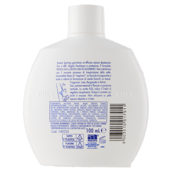Breeze Sporting Deodorante Profumato 48h 100 mL
