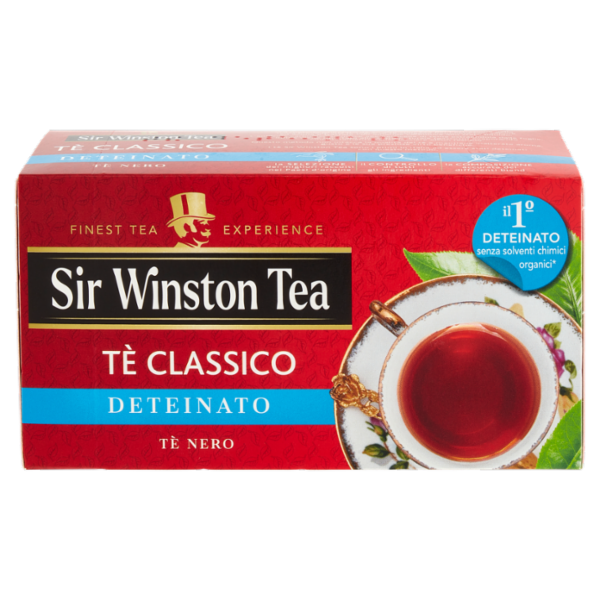 Sir Winston Tea Tè Classico Deteinato Tè Nero 20 x 1,5 g