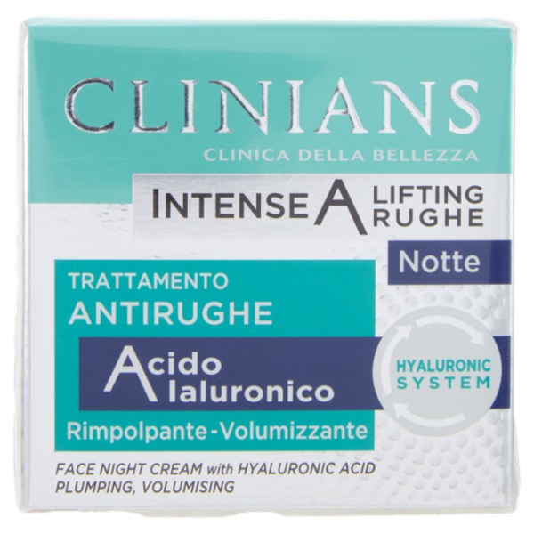 Clinians Intense A Lifting Rughe Notte Trattamento Antirughe Acido Ialuronico 50 mL