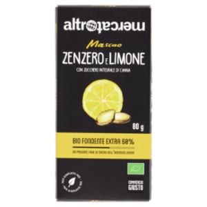 Altromercato Mascao Zenzero e Limone Bio Fondente Extra 60% 80 g