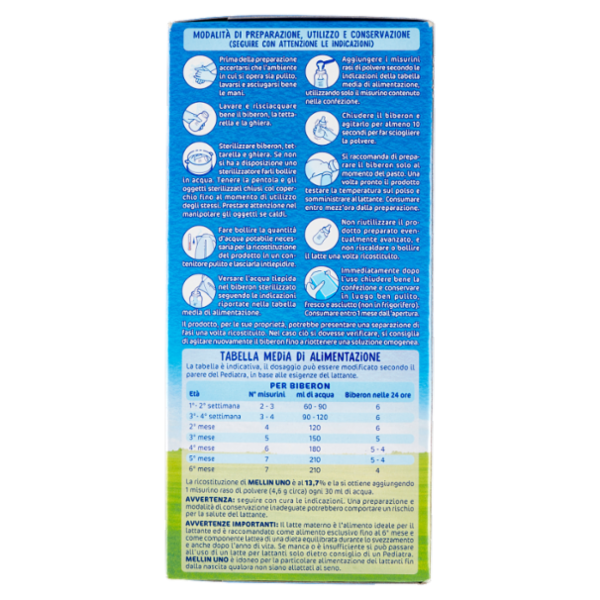 Mellin 1 Latte per Lattanti Uno 2 x 400 g