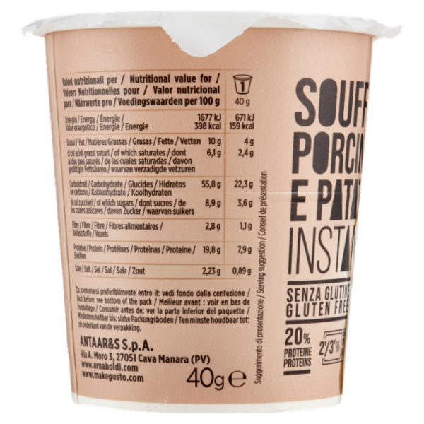 Arnaboldi Gourmet Soufflé Porcini e Patate Instant 40 g