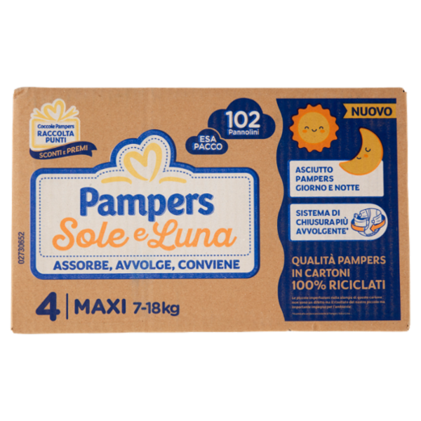 Pampers Sole e Luna Maxi 102 pz