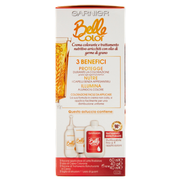 Garnier Belle Color Tinta Capelli, Copre il 100% dei capelli bianchi, 50 Mogano Naturale