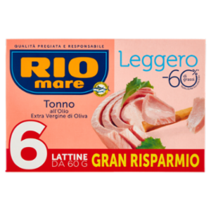Rio Mare Tonno All'Olio Extra Vergine Di Oliva Leggero 6 x 60 g
