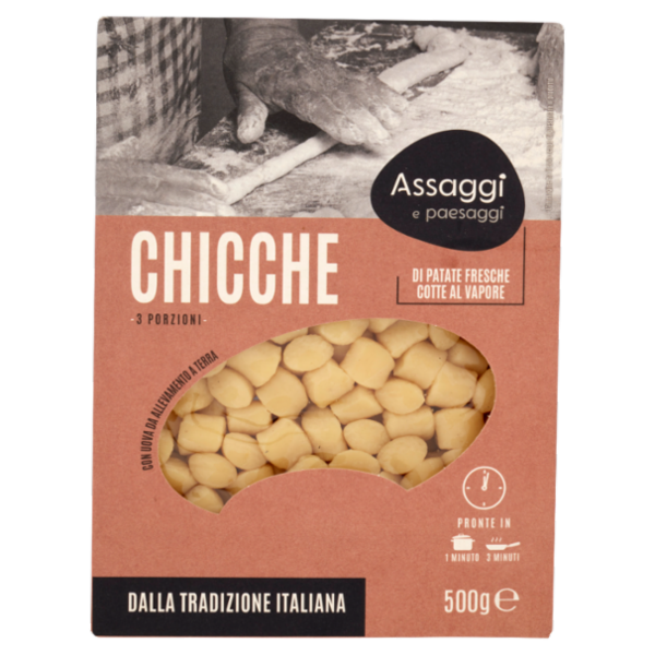 Assaggi e paesaggi Chicche di Patate Fresche Cotte al Vapore 500 g