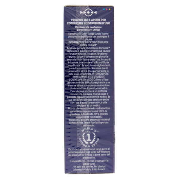 Durex Preservativi Settebello Lunga Durata ad azione ritardante, 10 Profilattici