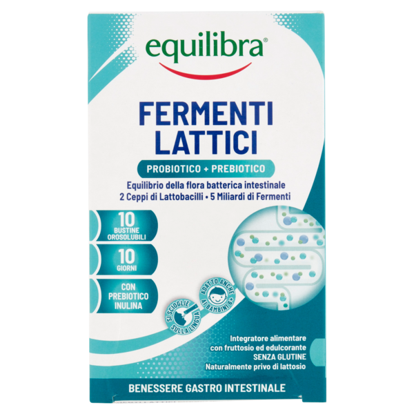 equilibra Fermenti Lattici Probiotico + Prebiotico 10 Bustine Orosolubili 18 g